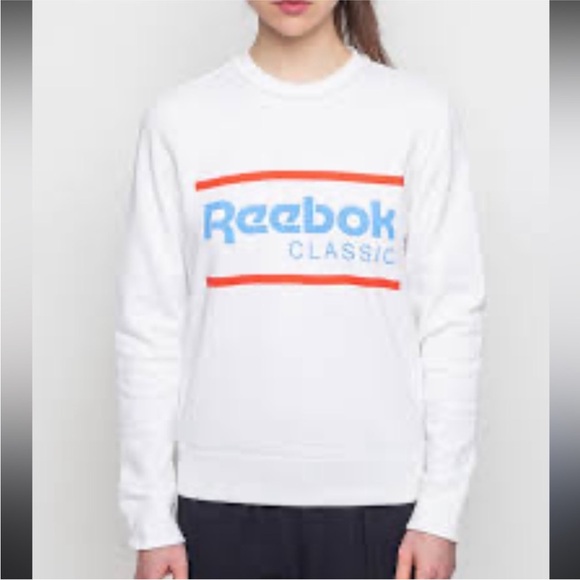Reebok Tops - Reebok Classic White and Blue
Crewneck Sweater